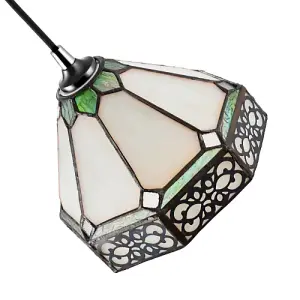 Classic 1920s Shabby Chic Pendant Light Shade with Metal Scrollwork Decoration