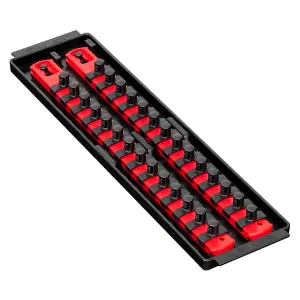 Ernst 8493 3/8" Socket Boss Storage Organiser Rail 2-Rail Twist Lock 13" Red