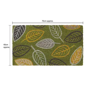 Eco-Friendly Latex Backed Coir Door Mat, Falling Leaves