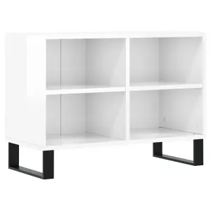 Berkfield TV Cabinet High Gloss White 69.5x30x50 cm Engineered Wood