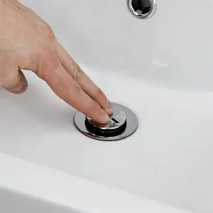 Universal Chrome Slotted Click Clack Popup Basin Waste (With Overflow)