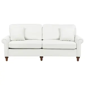 3 Seater Fabric Sofa White GINNERUP