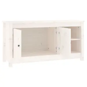 Berkfield TV Cabinet White 103x36.5x52 cm Solid Wood Pine