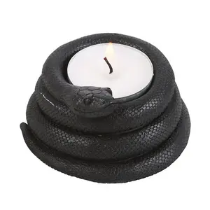 Something Different Snake Tealight Holder Black (One Size)