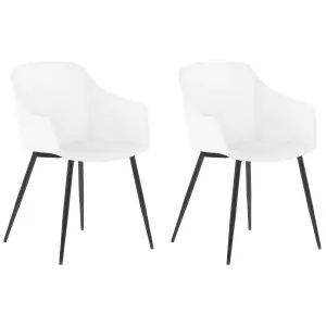 Set of 2 Dining Chairs FONDA White