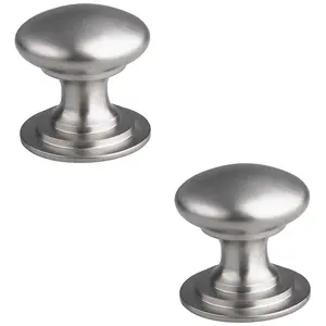 2 PACK - Victorian Tiered Door Knob - 32mm Satin Nickel Cabinet Pull Handle Round Rose