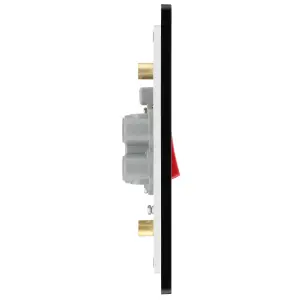 BG Evolve Large 45A Double Pole Cooker Switch & LED, Black Chrome