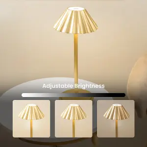 ValueLights Avery Rechargeable Portable Table Lamp - Gold