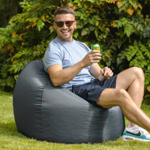 Veeva Classic Indoor Outdoor Bean Bag Slate Grey Bean Bag Chair