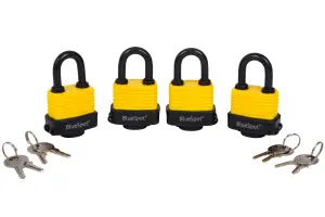 Blue Spot Tools - 4 Pce 40mm Weather Resistant Padlocks Keyed Alike