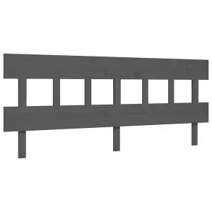 Berkfield Bed Frame with Headboard Grey 200x200 cm Solid Wood