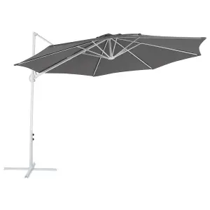 Cantilever Garden Parasol 2.95 m Dark Grey and White SAVONA II