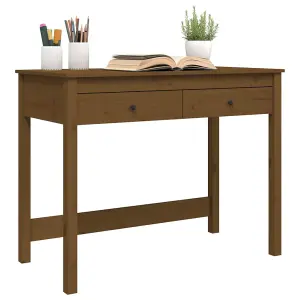 Berkfield Desk with Drawers Honey Brown 100x50x78 cm Solid Wood Pine