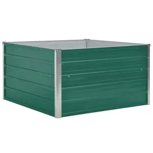 Berkfield Raised Garden Bed 100x100x45 cm Galvanised Steel Green