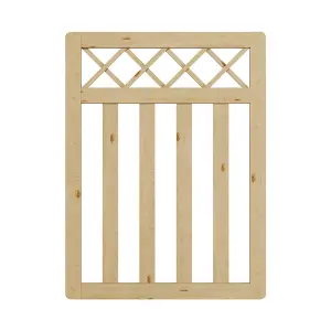 3x4ft Outdoor Cross Top Garden Wooden Gate Fence Patio Gate