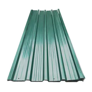 129cm L Set of 6 Steel Corrugated Panels in Green