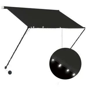 vidaXL Retractable Awning with LED 150x150 cm Anthracite