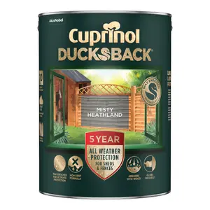 Cuprinol Ducksback Misty Heathland Matt Exterior Wood paint, 5L Tin