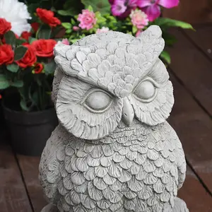 Stone Owl small garden ornament