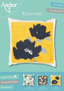 CUSHION FLORAL - Punch Needle Kit: Cushion: Floral - Anchor