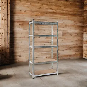 5 Shelf Steel & MDF Galvanised Heavy Duty Garage Shelving Unit (H) 1500mm x (W) 700mm