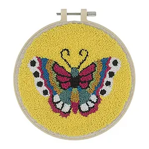 P/NEEDLE BUTTERFLY - Punch Needle Kit: Floss and Hoop: Butterfly - Trimits