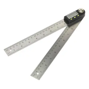 Sealey Digital Angle Rule 200mm/8" Angle Finder Battery Powered AK7200