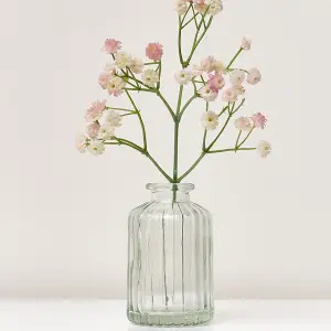 Melody Maison Clear Ribbed Glass Bottle Vase - 10cm