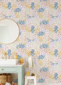 NuWallpaper NUS4847 Floral Bunch Multi Peel & Stick Wallpaper, Bright