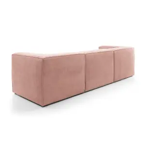 Doris Modular 4 Seater Sofa in Pink Cord Chenille