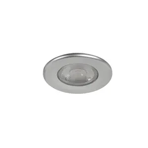 Gamow Matt Pewter effect Fixed LED Fire-rated Warm & neutral Downlight 5W IP65, Pack of 3