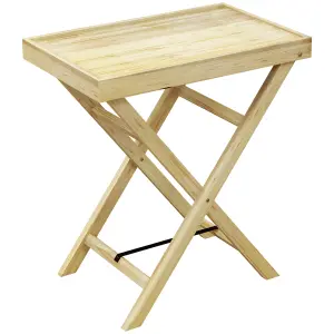 Outsunny Wooden Garden Table, Outdoor Side Table 68cmx44cmx75cm, Natural