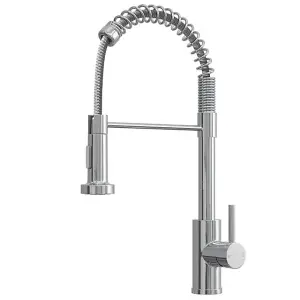 Liquida CT594CH Chrome Spring Style Kitchen Mixer Tap With Pull Out Spray Head