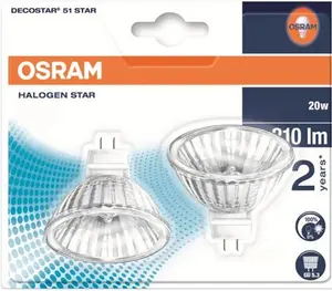 Osram 20W GU5.3 Halogen Lamp - Twin Pack