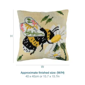 FLORAL BEE - Counted Cross Stitch Kit: Cushion: Floral Bee - Trimits