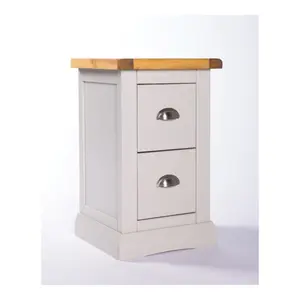 Loreo 2 Drawer Petite Bedside Table Chrome Cup Handle