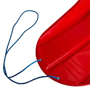 1 Red Plastic Heavy Duty Outdoor Snow Sledge Toboggan Sleigh Bobsleigh