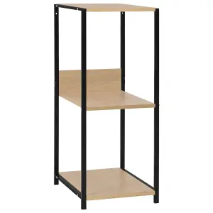 Berkfield Small Straight Book Shelf Black and Oak 33.5x39.6x79.7 cm Engineered Wood