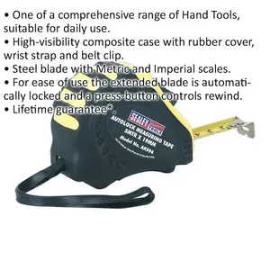 5m Autolock Tape Measure with Composite Case and Belt Clip - Durable and Precise