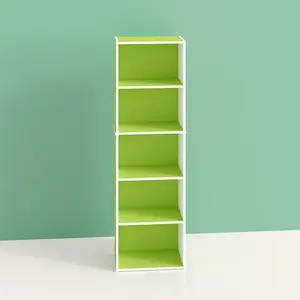 Aliesha Open Shelf Bookcase Green/White / 132.1cm H x 40.1cm W x 23.9cm D