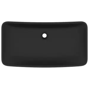 Berkfield Luxury Basin Rectangular Matt Black 71x38 cm Ceramic