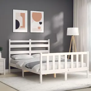 Berkfield Bed Frame with Headboard White 120x200 cm Solid Wood