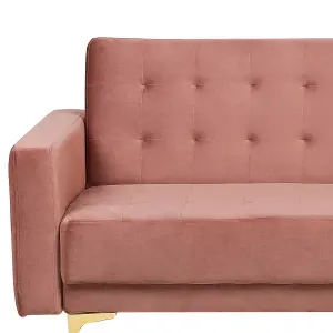 3 Seater Sofa ABERDEEN Pink Velvet