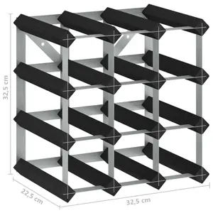 Atkison 12 Bottle Wall Mounted Wine Rack Black/Silver