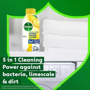 Dettol Antibacterial Washing Machine Cleaner, Removes Limescale, Dirt & Bad Odours, Lemon Breeze , Pack of 6 x 250ml