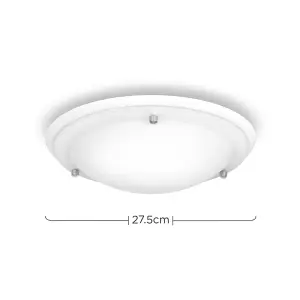 ValueLights Modern White Flush Ceiling Light With Frosted Glass Shade