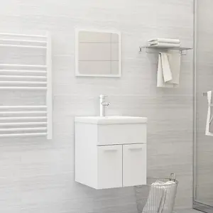 Berkfield 2 Piece Bathroom Furniture Set White Engineered Wood