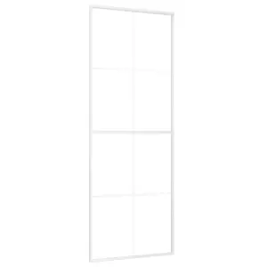 Berkfield Sliding Door Frosted ESG Glass and Aluminium 76x205 cm White