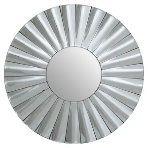 Interiors by Premier Jade Round Silver Wall Mirror