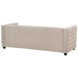 3 Seater Fabric Sofa Taupe HOFN